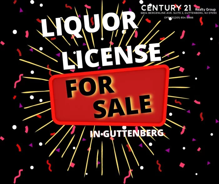 Unlock the potential of your business in Guttenberg, NJ with a coveted C33 liquor license! Perfect for bars, restaurants, or vibrant dance clubs, this license allows you to serve alcohol until 2:00 am, ensuring your establishment stays lively into the night. With a clean license, you can embark on your venture hassle-free, ready to elevate the nightlife scene in Guttenberg. Don't miss this opportunity to enhance your business and cater to the thriving community!