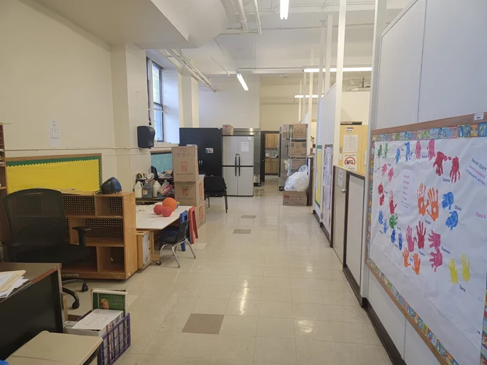 PREVIOUS USED AS A SCHOOL, 3 DOUBLE CLASSROOMS CAP. 29 STUDENTS, ONE PRINCIPAL OFFICE ON THE FIRST FLOOR, EXCLUDED FROM LEASE ONE OFFICE AND CHAPEL ON FIRST FLOOR. LOWER LEVEL STREET LEVEL ENTRANCE AVAILABLE, 2 SEPARATE BATHROOMS WITH 4 STALLS EACH. KITCHEN PROVIDE YOUR OWN REFRIGERATOR. OPEN SPACE PREVIOUS USED AS 2 ADDITIONAL CLASS ROOMS AND PLAY AREA