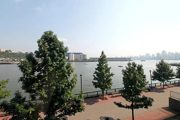 Live like Royalty in this exquisite studio with sleeping alcove in Hudson Tea. One of Hoboken's most sought after waterfront communities. You will be dazzled from the moment you enter with Hudson River and NYC views. Home features 13ft vaulted ceilings with 10ft picture windows. Community features 24 hr concierge 2500 sq ft gym, community room and children's playroom. Commuter's Dream! Ferry located few blocks away or take private shuttle to the PATH. Parking included.