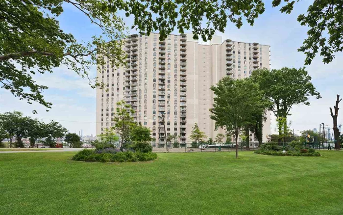 Breathtaking panoramic NYC views from every room! This bright and sunny totally renovated 2 bedrooms / 2 baths features hardwood flooring, a renovated kitchen with ss appliances, granite counter tops, and a mosaic back splash. The custom bathrooms features, marble counters, marble tiles and upgraded lighting. The Doric is a luxury building, with many amenities, 24 hour concierge, Residents lounge, pool, fitness center, and parking are available for an additional fee. This building is a commuters dream, located close to NYC, the light rail, buses, and a free AM shuttle to the Hoboken Path. Look for the coming of our newly renovated pool and garden area.