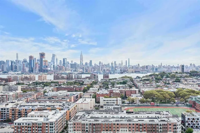 **Back on Market!**Welcome home to captivating panoramic New York City views in the luxurious full-service Doric. This beautifully renovated 2 bed 2 bath condo has views of NYC from the open concept living room and kitchen with tranquil views of serene Washington Park from the bedrooms. This stunning home features a modern kitchen with tons of cabinetry, new SS appliances, large granite counter island with breakfast bar seating. Enjoy all new high-efficiency windows, a full glass terrace door with custom window shades...This bright and spacious condo also includes extra closets for storage in hallway and pantry in kitchen. The large master bedroom features a convenient en-suite bathroom with double sized closet. Large second bedroom and guest bath located right across the hallway. Perfect terrace off kitchen to watch the sunrise or watch the 4th of July fireworks on the Hudson.  The Doric is a full service building with a 24 hour doorman, newly renovated outdoor pool, sundeck and patio area, 24 hour gym, community lounge with pool table and TV, The Hudson Deli, on site dry cleaning service, laundry room and on site parking. Maintenance fee includes all taxes, electric, heat, a/c, & water. Free Shuttle to Hoboken PATH, steps away from NJ Transit Bus and minutes from 9th Street Hoboken light rail.