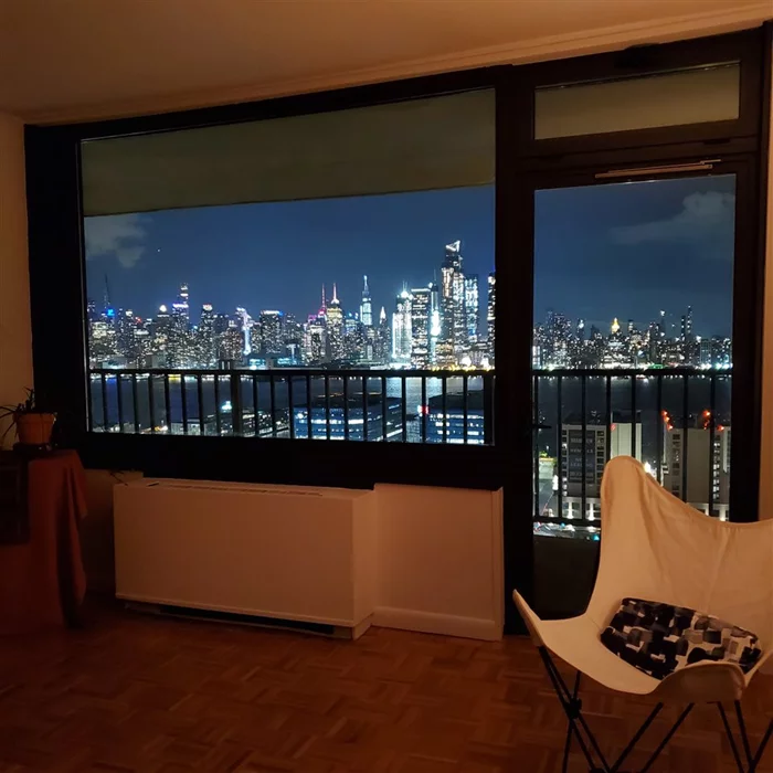 Fabulous opportunity for private outdoor space on Hudson County's Gold Coast! Delight in the panoramic views of the Hudson River and New York skyline from your very own 28 foot wide terrace in a pet friendly, amenity-laden high-rise building situated on top of the Palisades. Bright and airy unit with Eastern exposure. A large picture window beautifully frames the ever changing city view - sunrise over Manhattan, the breathtaking orange glow that bathes the skyline at sunset and the twinkling lights of the city after dark. This freshly painted one-bedroom apartment has recently updated windows, four spacious closets, hardwood floors throughout and an open floor plan. A great value in a great building. This co-op apartment is located in Troy Towers. As a resident of Troy Towers, you'll enjoy 24-hour concierge and security, a dedicated service staff and numerous amenities including a pool overlooking the Hudson River and New York City, laundry room and shared storage unit on each floor, gym, community room and Amazon Hub. Scenic Reservoir Park, with its walking trail, is just a few blocks away. Troy Towers is a convenient commuting hub with free weekday shuttles to the NY Waterway Ferry, PATH station and Light Rail. A public NYC bus stop is minutes away. Monthly co-op fee is $1270.16 and includes all association fees, cable fee, capital replacement fund, real estate taxes and all utilities. Garage parking is available for an additional $150/month, gym membership for $240/year and a bike room storage for $40/year.