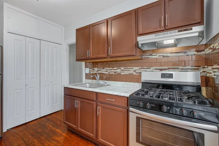 If you are looking for a home that offers a quick commute to Manhattan and easy access to major highways, Check out this starter unit or investment Condo in a pre-war Building in Jersey City Heights area. This north-facing unit is Flooded with natural lights from windows of every rooms. It offers a 530sqft of open layout concept, modern kitchen with SS appliances, new granite countertop, hardwood flooring and renovated bathroom. Heat and hot water included in the maintenance fee. Situated in the heart of Jersey City Heights and a short distance to Central Avenue's life-essentials such as grocery stores, delis, cafes, retails and restaurants. Couple of blocks from Pershing Field/Park, few yards from Leonard Gordon Park and easy access to major highways. With Low tax plus low HOA, why rent when you can buy.