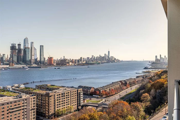 Direct NYC and Hudson River Views, Private Balcony, Deeded Parkingwelcome to 899 Blvd East where you will enjoy a Million Dollar View for only $300K! This spacious top floor, split-level home has the space that you deserve. Renovated open style kitchen overlooks the expansive living and dining area and features white custom cabinets and stainless steel appliances. Located on the upper floor, the large master bedroom easily fits a king size bed. The building has an on-site superintendent and a bike room. Easy commute to NYC with the bus across the street or the ferry located nearby. Maintenance fees include taxes, water, hot water,  gas and parking. Homes with parking on Blvd East are rarely available.