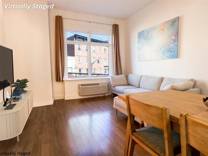 Experience the vibrant downtown life at the much-desired heart of Jersey City, just 0.3 miles away from the Grove St. PATH Station. The location couldn't be more convenient, with an array of shopping, dining, and nightlife options nearby. Nestled in the newer modern construction of the Saffron building, this exquisite 2-bedroom, 2 full bathroom corner unit condominium offers a sleek design and soaring 10-foot ceilings. The kitchen showcases elegant white cabinetry and stainless steel appliances. Enjoy the convenience of in-unit laundry and ample storage space. Building amenities include a fitness center, rooftop lounge with BBQ grills, and a tranquil courtyard. With a low monthly HOA fee of $358 and on-site garage parking available for $250 per month, this condominium offers exceptional value for those seeking a peaceful yet spacious urban retreat in Downtown Jersey City. Tax appeal pending.
