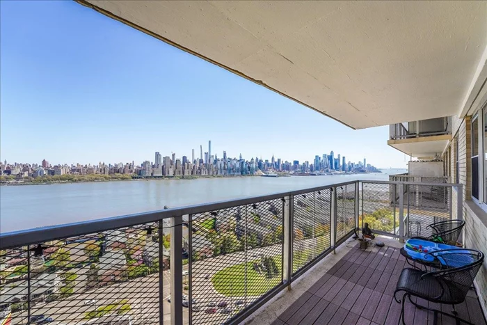 Prime location on beautiful tree-lined Blvd East/Gold Coast! This stunning corner home is on the 10th floor with breathtaking views of NYC skyline and Hudson River, from the GW Bridge to the Verrazano Bridge. Newly renovated with high-end appliances and style.The Versailles is a safe, clean and quiet highrise with full amenities, has front transportation to Port Authority, NYC Waterway ferries & the lightrail. Convenirntly located near many upscale restaurants, health SPAs and boutiques, eg, Whole Foods, Trader Joe's, Mitsuwa, ACME and so much more! Walking distance to parks, lake, tennis, pickleball and basketball courts, and kids, dogs play ground. Don't miss out on this modern and spacious home with resort-style living and million dollar views! Co op has financial requirements, Please contact me for details.
