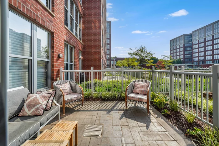 Rare and oversized 1609 SQFT 2 bed plus den/ 2 bath corner condo with East facing private garden terrace in Hoboken's highly desirable Maxwell Place Community. Upon entering you are greeted by the open concept floor plan featuring a fully equipped upgraded kitchen with pristine white cabinetry and marble countertops and breakfast bar plus top of the line stainless steel appliances. Main living space also offers a separate dining space and large living room that leads you out to your own private garden terrace facing the courtyard. Massive master suite features a large walk-in closet with custom shelving, ensuite bathroom and private access to the garden terrace. You will also be living in Maxwell Place, one of Hoboken's most luxurious waterfront communities. Maxwell Place offers resort-like amenities which include but are not limited to: 24 hour doorman, top of the line exercise rooms, 2 pools, 2 resident lounges with TV's, fireplace, 2 children's play areas, billiards room, theater room and BBQ for perfect summer grilling. Located adjacent to Maxwell Park, NYC Ferry, and Pier 13. Community also has a private shuttle to PATH and just a few blocks from Washington Street where you can catch NJ Transit buses. Nearby shops, Hoboken fine eateries, cafes and all that Hoboken has to offer. All of this PLUS deeded parking included!