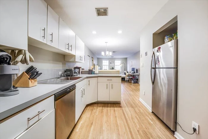 Beautiful 1 bedroom with 1 garage parking spot with its own private entrance. This home features hardwood floors and an open concept kitchen living layout only 1 flight up! Steps to Columbus park & all of Hoboken's shops & restaurants, this residence checks off all the boxes!