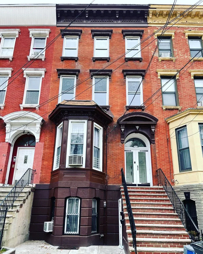 Victorian two family brownstone with lots of original detail. Parking available, 7 fireplaces , high vaulted ceiling on parlor floor. Nice size backyard, some new upgrades and some modern amenities. 30 min commute to Manhattan.
