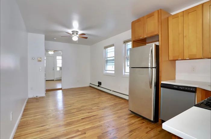 AVAIL MAY 1ST - Large 2 bedroom 2 bath apartment with hardwood floors, ceiling fans, and SS appliances in kitchen. Bedrooms are good size, and some exposed brick in unit. Just a few blocks from Pershing Fields, unit borders JC Heights & JSQ, RT 139 (easy access to NYC), mass transit in JSQ, restaurants in JC Heights, schools, houses of worship, and so much more! Schedule a viewing today!