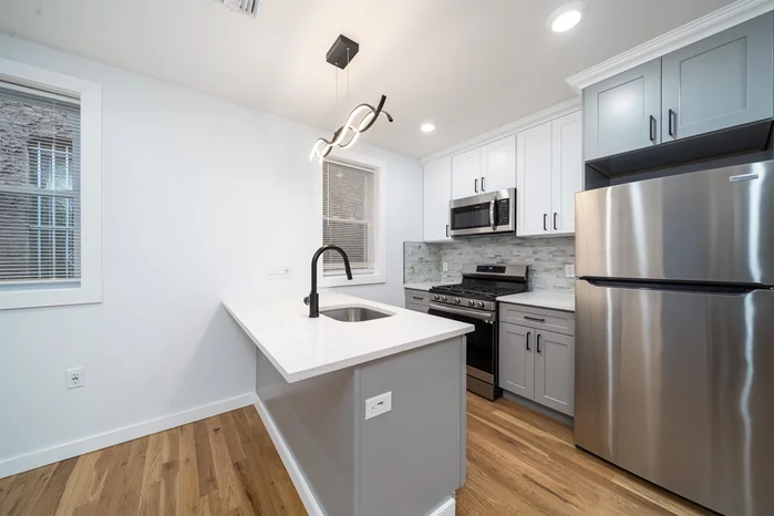 Newly renovated apartment available in a prime location of West New York. Enjoy hosting in an open concept kitchen with stainless steel appliances and a smart stove. You can control your oven from your phone! Smart thermostat installed, central a/c and heat. Perfect for commuters; 2 blocks away from the Bergenline Avenue Light Rail Station, laundromat and local shops. One small pet allowed and assigned street parking is available. Only one month deposit is required.