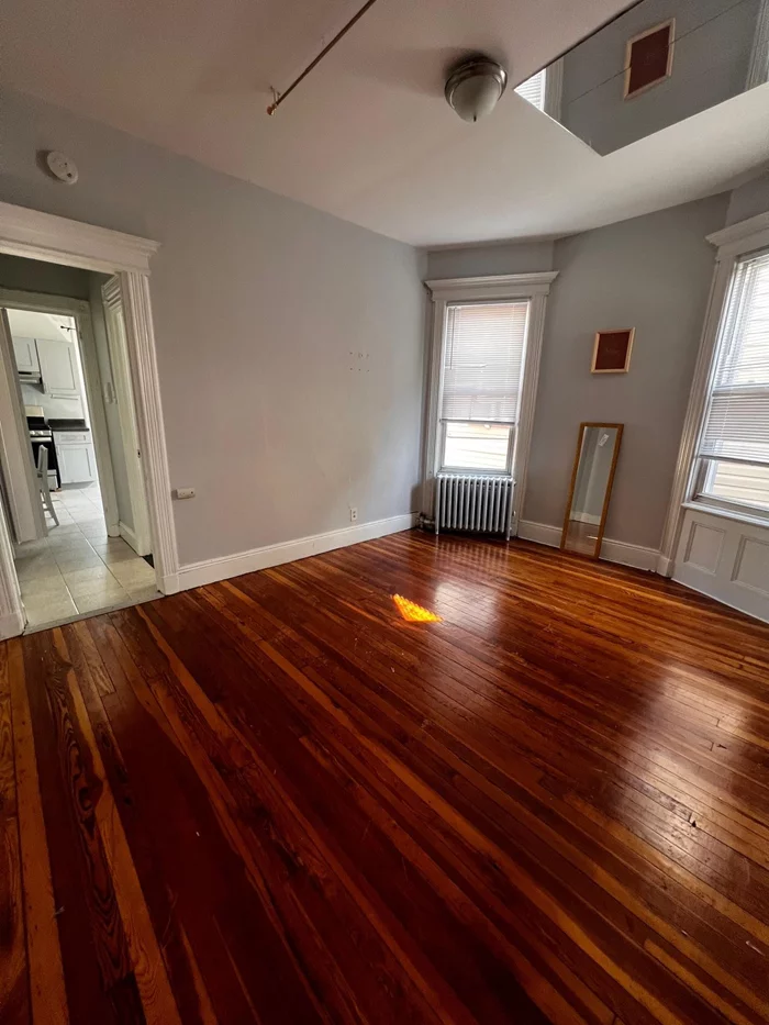 Updated Junior 1BR/Studio on 46th and Park Ave in Weehawken. Available asap. Eat in kitchen features updated appliances, range, fridge and microwave. Kitchen can accommodate small sofa and table. BR/LR combined is pretty good size. Unit on 3rd floor of walk up. No pets. 1 month broker fee, 1.5 month security.