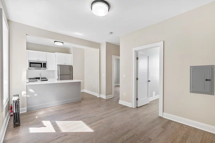 Welcome home to this Newer 2 bed|1 Bath on one of Weehawken's best streets. Hardwood Floors Throughout. 1 Car parking included. Pets Ok. Available 6/1. Pictures are of a nearly identical unit in the building.