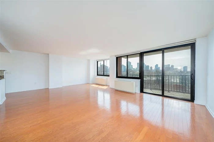 Penthouse living at its finest! Spacious and bright south facing 2 bedroom / 2 bathroom apartment in full service Toll Brother's doorman building! This 1300+s/f home features an open concept living/dining/kitchen area great for entertaining with a wall of windows offering sweeping views of the NYC and Jersey City skylines! Master bedroom features a walk-in closet and an en-suite bathroom with soaking tub, free standing shower and dual vanity. Second bedroom is spacious with generous closet. Kitchen features stainless steel appliances, granite counters and breakfast bar and shaker style cabinetry. Other features include high ceilings, hardwood floors, a large private balcony and 1 garage parking space. Building amenities include doorman, shuttle to the PATH, nicely equipped gym, common courtyard and on-site management. Rent includes hot water, cooking gas, basic cable/internet and so much more!