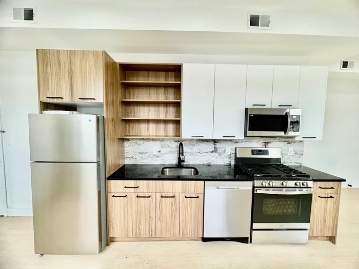 2 Bed 1 Bath in the Jersey City Heights! BRAND NEW! This beautiful apartment features condo-grade appliances, with a deep sink, full size dishwasher, gas stove, built in microwave and refrigerator. High ceilings, primary bedroom has personal bathroom and walk in closet. CLOSE TO 9TH ST LIGHT RAIL. Students are welcomed. Only a few blocks away from the train and buses. Schedule your tour today! Parking is included