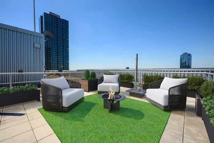 WOW! You CAN have it all with this 2 bedroom 2 bath with private roof deck. Sweeping panoramic views are yours as you relax on your secluded roof deck. It's time to up your game. At Gull's Cove, one of Paulus Hook's most polished gems, you will be living a great life. This is one of the few penthouses with a traditional staircase to the roof deck instead of circular stairs. This unit comes with parking! Make your appointment today! available now.