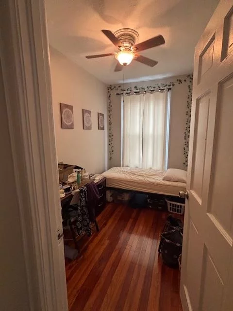 **GREAT DEAL IN A FANTASTIC LOCATION***SPACIOUS 3 BEDROOM (, Smaller BR 6.5 x 10 /CLOSET AND WINDOW , CEILING FAN)  1 BATHROOM APT., WITH HARDWOOD FLOORS, GAS STOVE, FRIDGE, DISHWASHER  CLOSE PROXIMITY TO THE PATH TRAIN., BUS AT CORNER