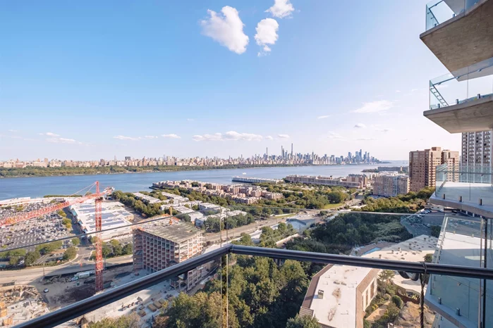 Enjoy 2 months rent-free on a 14-month lease! Gross Rent: $6, 825/month. Welcome to One Park Condos #1016, featuring 1, 534 SQFT of interior space and a 309 SQFT private balcony, blending indoor and outdoor living. This unit includes two free parking spaces and stunning NYC skyline views from a private wraparound terrace. The kitchen boasts a Stainless Steel Thermador Appliance Suite, with custom window treatments and closet systems for added elegance and functionality. One Park offers premier amenities, including a 55-foot heated indoor pool, Residents' Lounge, gym, private Pilates room, golf simulator, and kids' playroom. Outdoor spaces feature a sun deck for dining, grilling, or relaxing by fire pits, with added convenience from secure bike storage, guest rooms, and an automated robotic valet garage. Enjoy stress-free commuting with a free shuttle to the NYC ferry. Pets welcome!