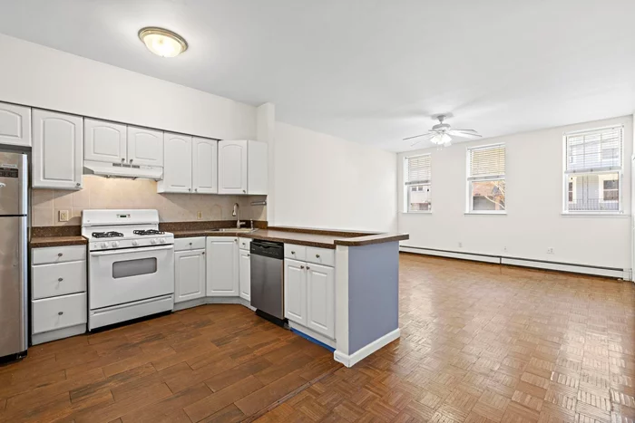 Spacious and sunlit two-bedroom home with a huge private backyard, in-unit washer/dryer, and basement storage in the heart of Jersey City Heights! Just one block from Palisade Ave, this prime location offers easy access to Riverview Fisk Park, the 100 Steps to Hoboken, and the Congress St Light Rail station. Inside, the generous layout provides abundant closet space, with extra overhead storage thanks to high ceilings. The expansive backyard features both a lush grassy area and a low-maintenance patio, perfect for relaxing or entertaining. The large kitchen boasts a dishwasher and a breakfast bar, adding to the convenience of this must-see home. Additional basement storage provides even more space for your belongings!