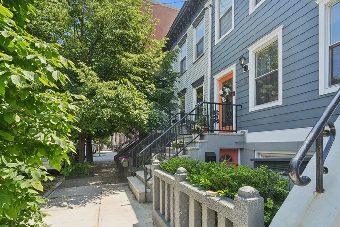Charming single family row house in the Hamilton Park section of Downtown Jersey City, only a short walk to the park with tennis and basketball courts, playgrounds, several restaurants and shops. Schools for all ages are also walking distance, so is the Grove St and Newport Pavonia train stations to both Downtown and Midtown Manhattan! The lower level used to be a separate unit with its own entrance, now a spacious family room with built-ins & a guest bdrm/office with a full bath. The parlor level has an updated kitchen with a living/dinning area and a half bath with full size laundry. Access the lovely garden for Summer entertainment from both lower levels! 2 more bdrms with a small office and full bath top off this great home, come take a look!