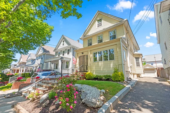 If the perfect location existed in Bayonne, 83 West 38th Street is as idyllic as it gets! Situated between the serene 100-acre Hudson County Park and the vibrant Broadway Shopping District, this charming single-family colonial residence emerges to be the clear choice for your new home. Set on a picturesque tree-lined street and one block away from Horace Mann Elementary School, this impeccably kept home exudes sophistication and grace. Upon entry, you are greeted by the expansive parlor and dining area, designed to facilitate seamless entertaining. The grandeur of this space is accentuated by its unique architectural nuances and lighting, showcasing the timeless craftsmanship of its mid-century design. The main level also features a front sunroom offering a panoramic view of the beautiful neighborhood, a bonus den space at the rear, a retro galley kitchen, and a convenient half bath for guests. Upstairs the sizable main bedroom stands out as a highlight of this delightful home. This sun filled space contains two closets and is abundantly spacious, creating an environment you will enjoy retreating to at the end of each day. Two additional well-appointed bedrooms share this level along with a full bathroom adorned with vintage pink tiles, a timeless aesthetic that is experiencing a resurgence in modern design trends. This retro-chic washroom presents an opportunity for restoration enthusiasts to revive it to its original splendor, making it a true gem awaiting rediscovery. Venturing to the third level reveals an additional bedroom and a spacious unfinished space brimming with potential, offering endless possibilities for customization as a versatile game room, office, bedroom, or family sanctuary. The basement exudes further potential with an additional full bathroom and bonus space awaiting personalized finishing touches. Outside, a long driveway and charming detached garage complement the lush green space combining convenience with tranquility. With its coveted location and abundant living space, 83 West 38th Street stands as a compelling choice for those seeking a residence that seamlessly blends elegance, nostalgic allure, comfort, and limitless potential. This home is not just a house but a place where memories are made and cherished for years to come. Take a tour today!