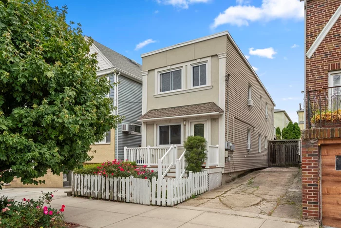 Location, Location, Location! Just moments away from Bayonne Park, the light rail station, and the NYC bus station, this property is also in close proximity to the sought-after Washington School. The entire interior of this fabulous house was rebuilt in 2007 on an existing foundation, using top-of-the-line materials and appliances. Features include maple hardwood floors, stainless steel appliances, Caesarstone countertops, two partially renovated bathrooms (2024). The home is outfitted with built-in surround sound stereo, recessed lighting, two-zone heating, and smart home devices. This delightful residence boasts 3 generously sized bedrooms, with a washer and dryer located on the 2nd floor. Enjoy the backyard garden or relax on the balcony attached to the primary bedroom. With approximately 1, 440 square feet of thoughtfully designed living space, freshly painted interiors, and recent upgrades in 2024, this home is sure to please even the most discerning buyers.