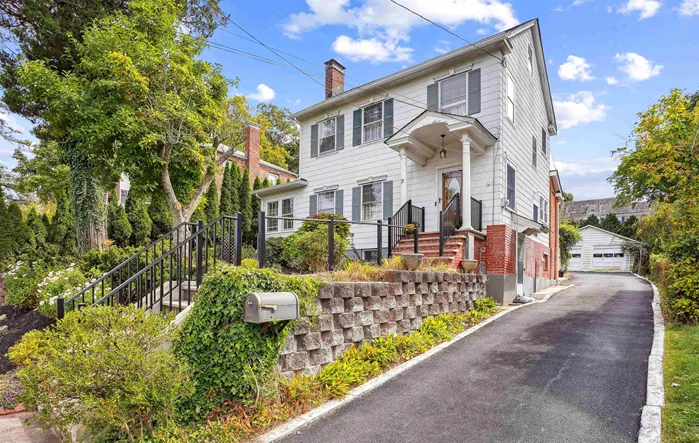 This classic side hall colonial, located in thriving Verona NJ, offers living room, sunroom, dining room and updated kitchen on the main level. Second level has two bedrooms, a den/office and main bath. Third level leads to a third bedroom and bath. The deep lot includes a detached 2-car garage and plenty of rear parking space. This home is centrally located for easy access to Montclair and West Orange.