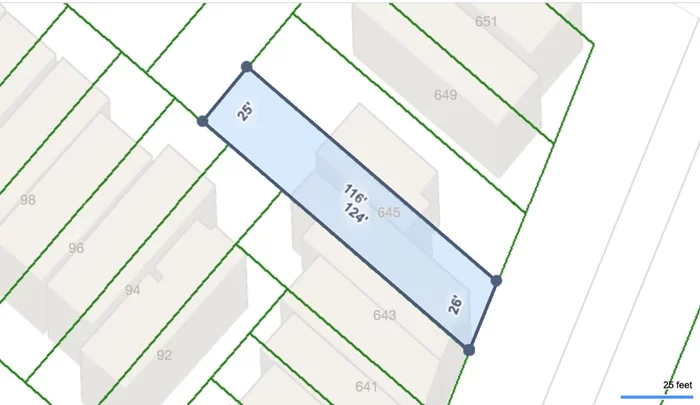 Permitted as of right to build: 3 Units, plus a 4th Unit as an ADU. This 3, 057 sq', 26' x 126' - 25' x 118' lot is ideally located 2 short blocks from The Hudson/ Bergen Light Rail Station, around the corner from the new Jersey City Municipal offices, a large shopping center with major grocery store, and shops. This Prime development site, is in the Opportunity Zone, as well as New Market Tax Credit Eligible Census Tract. The current home at 645 Ocean Avenue is a large 3 bedroom 2.5 bath single family home built in 1995. It provides a large backyard and a curb cut that allows for parking in front of the building. The current building can also be quickly renovated and would make a wonderful home. The potential to build 4 units and maximize return could be scheduled for a later time. Delivered vacant.