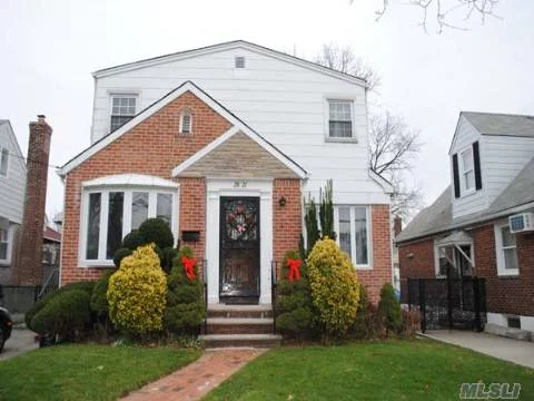 Oversized Detached Colonial In Prime Bayside Location, Features Lr, Fdr, Kit Dinette, Den Or Bedroom On 1st Floor, 4 More Bedrooms, 2 Full Baths, Finished Basement W/ Family Room & Dry Bar, Mostly Newer Windows, Younger Roof & Young Heating System. P.S. 159 & I.S. 25.