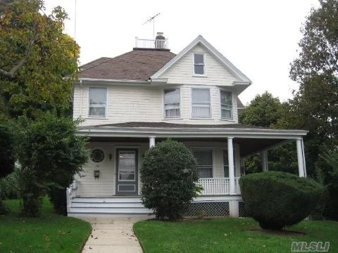 Rare Classic Oldie Awaiting Your Decorating Expertise! Extra Large Lot, Water Views From Street And Attic, Widows Walk, Granny Porch. Freshly Painted!