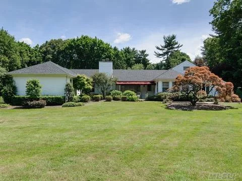 Spacious Bright 4/5 Br Ranch With Interior Atrium Set On 3 Glorious Level Acres Of Mature Landscape With Heat In-Ground Pool, Spa, Pool House And Dog Runs. House Set Back Off Road From Hoalands With Very Private Property.