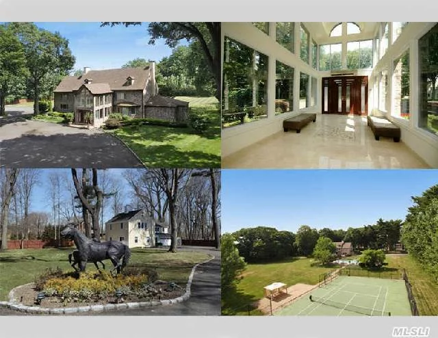 Approved 9.7% Tax Reduction For 2015! Breathtaking Property! Gated Old Westbury Estate With Main House & Guest House W/Separate Staff Quarters Totaling 10, 000 Sq&rsquo; . Heated Pool & Cabana/Bath & Hard Court For Tennis & Basketball On 4.9A. With Ample Parking. Each Residence Totally Updated & Principals Of Feng Shui Implemented. Security Surveillance. 2A Subdivision Potential!