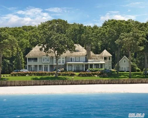 Quintessential Hamptons-Shingle/Stone Style Waterfront Home Custom Built In 2004 With Highest Level Of Quality In Design And Construction. 7000 Sqft Interior Boasts Finely Crafted Mouldings, Extraordinary Attention To Detail, Panoramic Views Of Li Sound To Ct From Most Every Room. 2.15 Acres With 235 Ft Of Water & Beach Frontage. Only 46 Miles From Nyc!