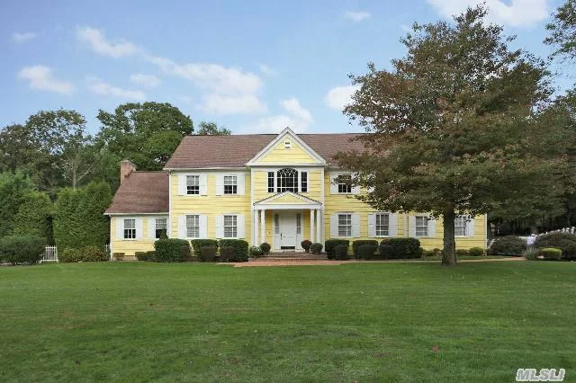 Elegant Living Meets Formal & Informal Life Style For The Disconcerning Buyer. This Georgian Colonial With Crown Moldings, Marble Entrance, Soaring Ceilings, Impeccable Gourmet Granite Kitchen, Formal Dining Room & Living Room, Comfortable Great Room Off The Breakfast Room Leads Thu To The Pvt Garden, Pattio & Pool. Over 2 Acres Easy Entertainment 4 One To One Hundred Guest