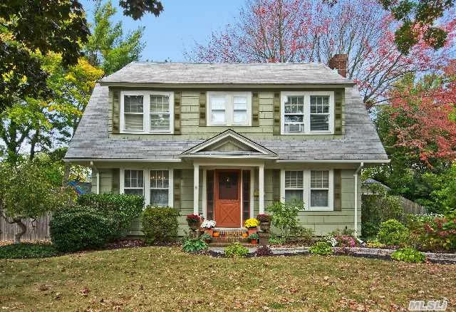 Charming Center Hall Dutch Colonial, True Country Style Wood Flooring With Inlays, Wood Burning Fireplace Taxes With Star 7383.