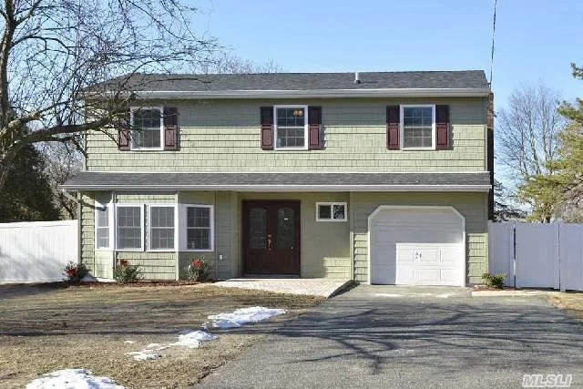 Beautiful 3 Bedroom Colonial New Roof, Windows, Doors, Sheetrock, New Top Of The Line Kitchen With Cream Wood Cabinets, Ss Appliances, Granite Countertops, Tile Backsplash, New Tiled Bathrooms, Wood Floors Throughout. Cac, Finished Partial Basement,  All Nestled On 1/2 Acre Property.Connetquot Schools Taxes W/Star $9006.02