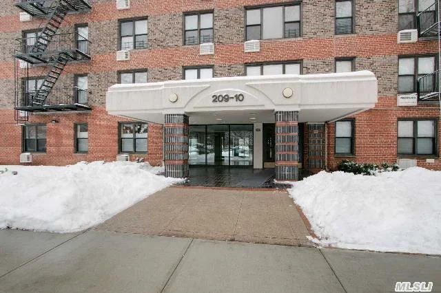 Rare Sponsor Unit- No Board Approval!! This Top Floor Jr4 Unit Has Fabulous Views, Hardwood Floors, New Kitchen With Stainless Steel Appliances And Updated Bathroom. Building Offers Complimentary Storage Facilities. Conveniently Located 2 Blocks To Bayside Lirr & Bell Boulevard Restaurants, Shops, And More.
