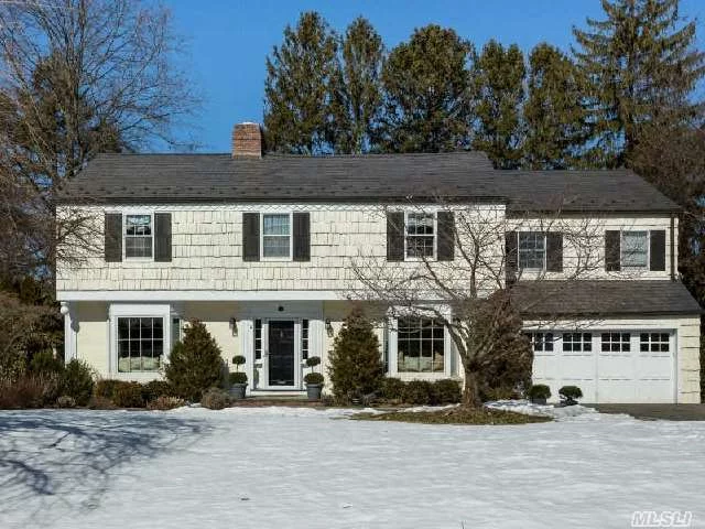 Classic 1937 Flower Hill 6 Bedroom Ch Colonial Features Spacious Entertaining Rooms Including Lr Wfp, Fdr, Eik With Granite Countertops, Subzero And Viking Stove, Family Rm W Fp Overlooking .37 Acre Parklike Property , Mudrm W Side Entrance, 6th Bedrm Or Office With Full Bath Complete First Floor. Master Bedrm Master Bath & 4 Bedrms & 2 Full Baths. A Must See!