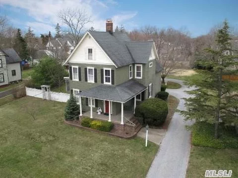 Do Not Miss This Impeccably Maintained Queen Anne Victorian. This Traditional Home Features Flr W/Fp, Fdr, Den/Office, Eik, Lg Fam Room Opened To Screened Porch, New Full Bath, Large Master, Wood Floors, Moldings, High Ceilings, Updated Gas Heat, New Roof, Finished Walk Up Attic Playroom All On 3/4 Acre Plot. Taxes W/Star: $13, 984.07