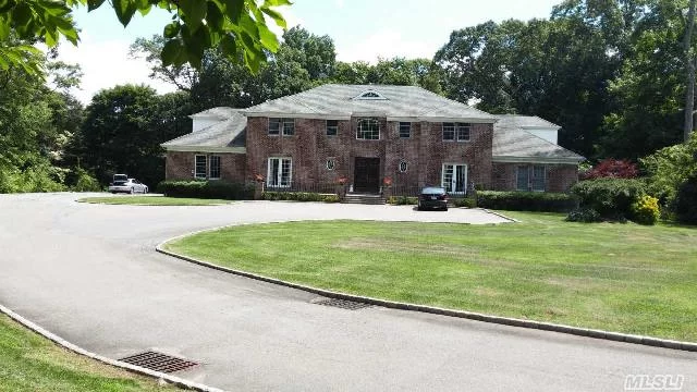 Magnificent Brick Grand Manor House, Center Hall 7300 Sqft.3Ace. Dual Stairway/All Wood Floor, Finished Basement. Preserve 600 Private Drive Way. A Little Pond, Domed Palazzo Entry, 7Bedrooms(Two Mbrs W/ Baths) And 5.5 Baths, Fireplace, 20 Cars Parking, School #15. Jericho Sd. Closed Hwy.