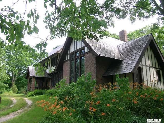 Fleetwood House.  Built In 1907 By Artist Robert Sewell,  This Rare Old World 14 Room Tudor Estate Is Decorated In The Artists Own Hand. Preserved With Many Impressive Details Including Original Murals, Decorative Painting And Carvings Of The Finest Quality, This One-Of-A-Kind Home Offers Incredible Possibilities.  4.3 Acre Lot With 2 Acre Conservation Easement.