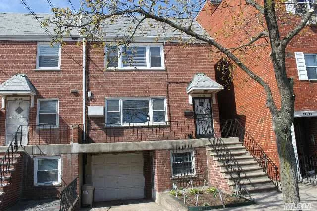 Beautiful 2 Family Brick And Home Features Two 3 Bedroom Apartments With Hardwood Floors, Home Has Garage, Private Driveway And Private Yard, Near Subway.