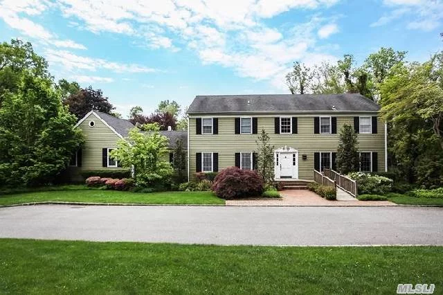 Jaw Dropping 5 Bedroom Colonial On Heart Stopping Lush And Private 2 Acres In Premiere Cul-De-Sac. New Stainless Steel Kitchen Overlooks Backyard Oasis: Entertaining Brick Patio, Playing Field, & Gunite Pool. First Level Guest Suite With Separate Entrance: Perfect For Extended Fam. Syosset Schools. Low Taxes $25, 836.