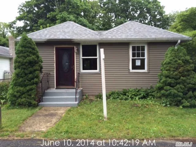 Open Floor Plan Ranch In Mastic Beach Village... New Roof, 1 Car Detached Garage, Fully Fenced Yard On Low Traffic Street. Interior Partially Gutted And Ready To Be Renovated! New Sub Floor Installed, New Front Window, New Rear Door With Landing, And More!