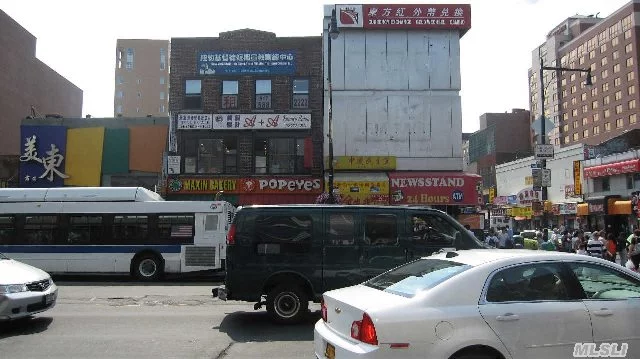 At The Heart And Busy Section Of Downtown Flushing, Next To #7 Train Station, The Renting Space Can Be Used For Multi Retail Porpuse And/Or For Education Training, Etc. This Commercial Rental Is At 3rd Floor Of The Property