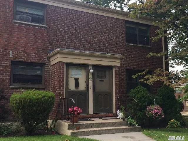 This 2 Bdrm Upper Level Unit Is Situated In A Court Yard Directly Across Alley Pond Park. Clean & Bright W/Lr/Dr, New Wood Floor, New Kitchen, Neat Bathroom, 2 Parking Stickers,  Pets Ok! Convenient To Shops, Parks &Transportation.