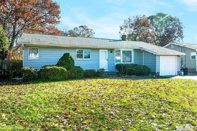 Perfect For First Time Buyers. Ranch Home On A Large Lot, Sayville School District,  Newer Roof, Siding, Brick Driveway. Move In Ready, Freshly Painted, Hardwood Floors, Cac, New Heating System,  New Ceramic Tile,  Ss Appliances And Much More