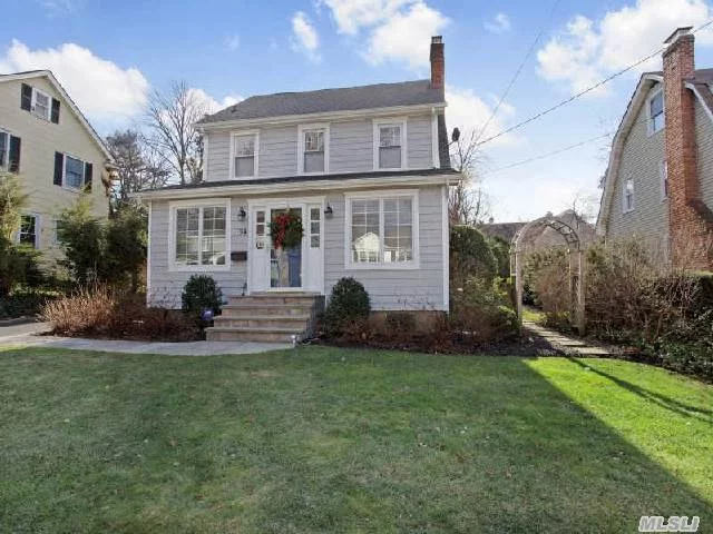 Beautifully Updated Village Colonial W/Totally Renovated Kitchen , Ss Wolf Appl With Sub Zero Refrig, Granite Countertops, Den With1/2 Bath Opens To Lr W/Fpl, Fdr, French Doors Leading To Screened In Sun Room That Overlooks A Private Backyard. 3 Bedrms, 1 Full Bath, Staircase To Attic With Floor. Full Bsmt W/Laundry & Utilities. Convenient Access To Train/Town