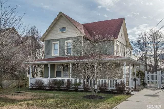 Beautiful South Sayville Locale! Charm Galore Throughout This 19th Century Victorian Home Located On Quiet Dead End St. Updates Include, Roof, Heating System, Electric, Windows, Front Porch, Kitchen, And More. Gorgeous Eat-In- Kitchen W/ Island Is The Center Gathering Place Of The Home Opens To Family Rm W/ Sliders To Paver Patio. Pristine Master Bath & Guest Baths.Don&rsquo;t Miss!