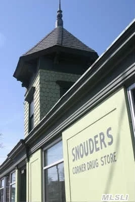 Former Snouder's Drug Store. Among The Most Interesting & Significant Of All Buildings In Oyster Bay. Best Retail Location. 7, 000+ '. 1st Floor 4, 000'; 2nd Flr 3, 000'., 3rd Flr ; Loft & Basement. The Bldg. Is A Town Of Oyster Bay Landmark & Was A Featured Site On The Oyster Bay History Walk. Hosted Oyster Bay's 1st Telephone. Teddy Roosevelt Used To Take Calls